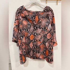 Women’s , size large- XL , flowy top,  snake print design